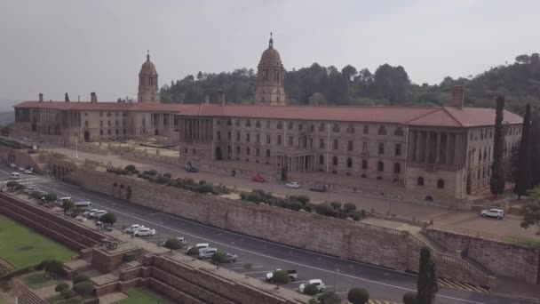 Letecký pohled na historické budovy Unie v hlavním městě Pretorie Jižní Africe — Stock video