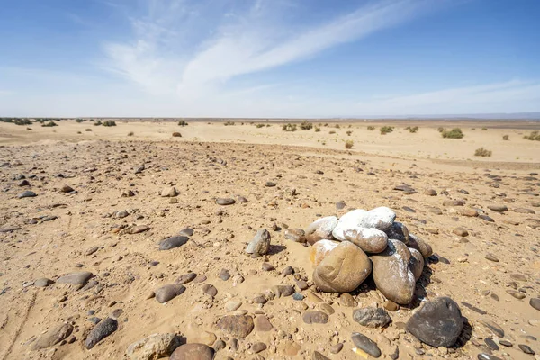 Paysage Désertique Avec Nombreuses Pierres Maroc Afrique — Photo