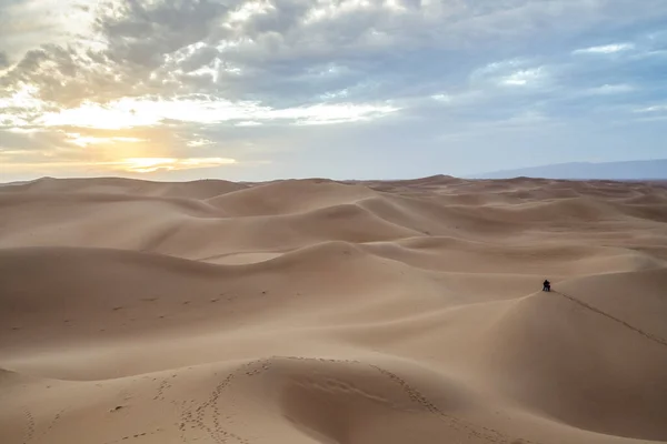 Beau Paysage Dunes Sable Désert Sahara Maroc Afrique — Photo