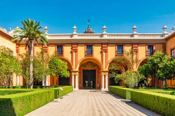 Arquitectura Morisca Hermoso Castillo Llamado Real Alcázar Sevilla Andalucía España —  Fotos de Stock