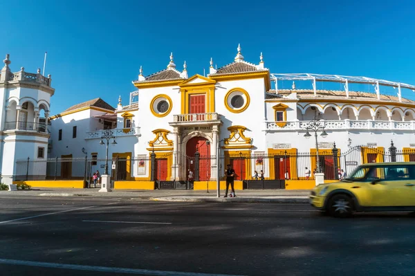 Berühmte Historische Stierkampfarena Namens Plaza Toros Stadtzentrum Von Sevilla Andalusien — Stockfoto
