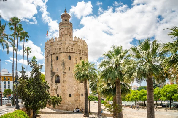 Torre Del Oro Que Traduce Torre Del Oro Hito Histórico —  Fotos de Stock