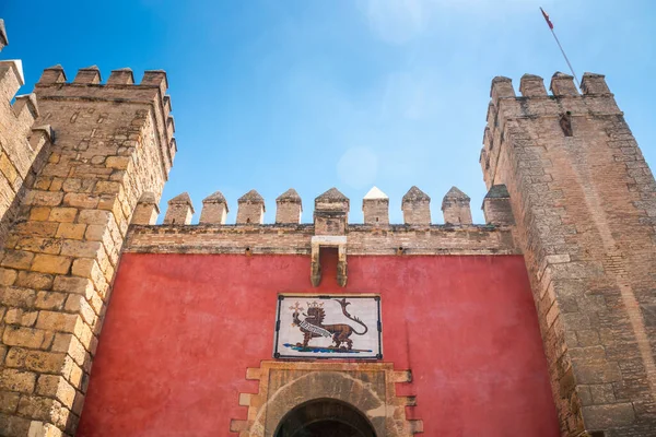 Entrance Gate Beautiful Castle Called Real Alcazar Seville Andalusia Spain — Stock Photo, Image