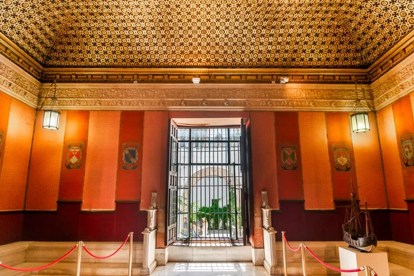 Interior Morisco Hermoso Castillo Llamado Real Alcázar Sevilla Andalucía España — Foto de Stock