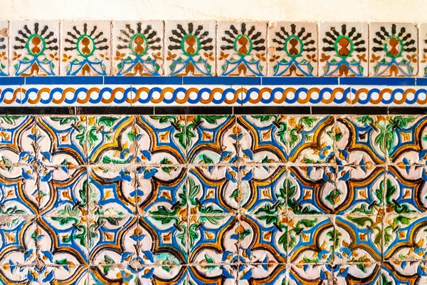 Antiguos Azulejos Pared Del Palacio Real Llamado Real Alcázar Sevilla —  Fotos de Stock