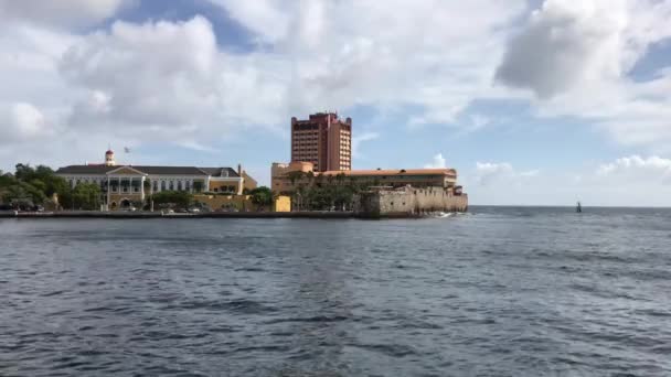 Curacao Governor's Palace and Plaza Hotel — Stockvideo
