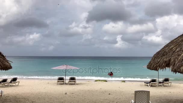 Beautiful beach at the Curacao — Stock Video
