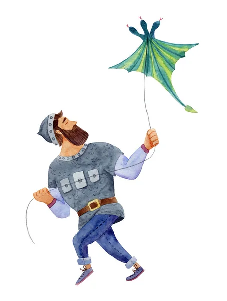 Watercolor Hero Kite — Stock Photo, Image
