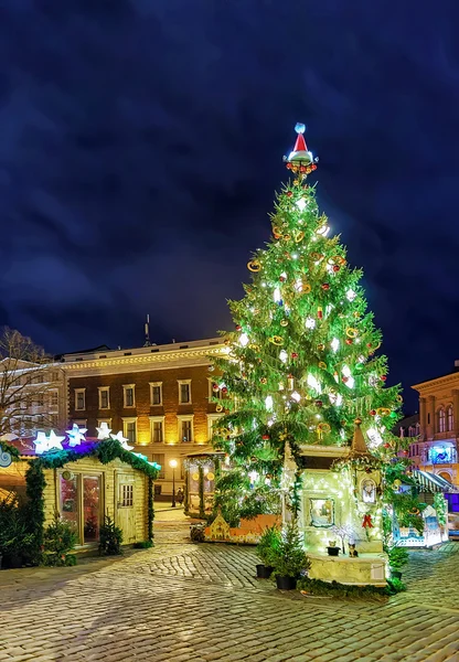 Christmas tree and market at the dome square in Riga