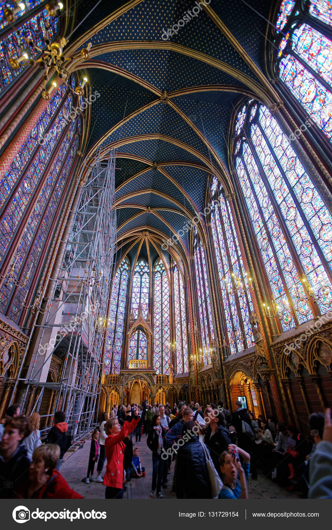 Innenraum Der Sainte Chapelle In Paris Redaktionelles