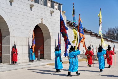 Muhafızları değiştirme, Gyeongbokgung Sarayı Seul törenle koru