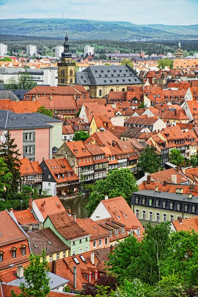 Bamberg város központjában-Bajorország, Németország — Stock Fotó
