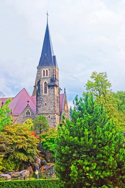 Church of  Interlaken in Bern Canton in Switzerland — Stock Photo, Image