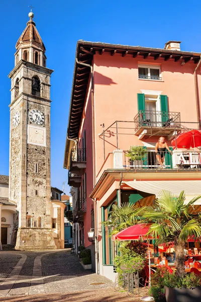 Kirchturm in ascona in ticino in der schweiz — Stockfoto