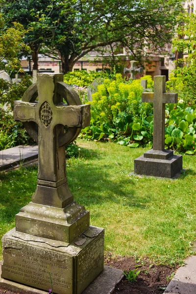 Crosses at churchyard cemetery in Bristol Cathedral UK — Stock Photo, Image
