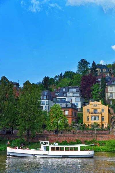 Neckar- und Schiffsdamm in Heidelberg — Stockfoto