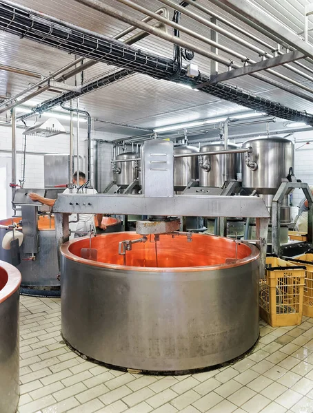 Empty tank for Processing Comte Cheese in dairy France