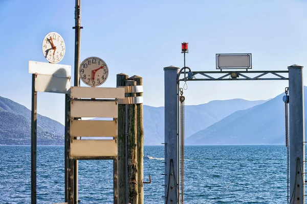 Fragmen Pier di Ascona di kanton Ticino Swiss — Stok Foto