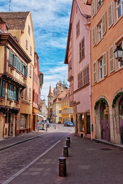 Grand Rue Street em Colmar na Alsácia em França — Fotografia de Stock