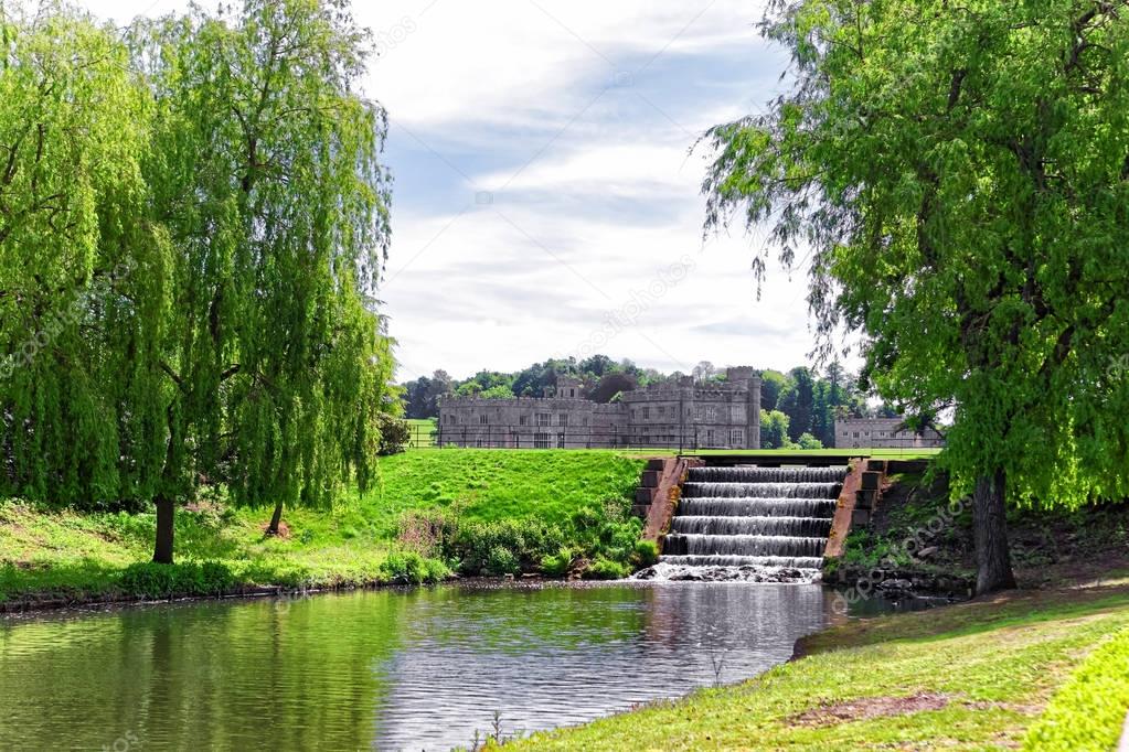 Leeds Castle on Len lake in Kent of UK