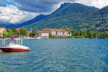 Lugano Ticino İsviçre'nin mesire, motorlu tekne