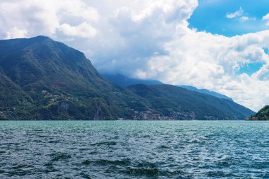 Lake Lugano ve Alp Dağları Ticino İsviçre doğası