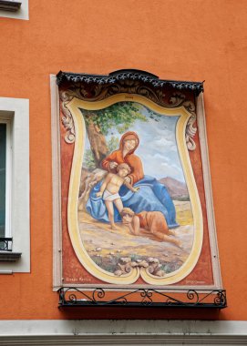 Lugano Ticino İsviçre Pessina Street boyama