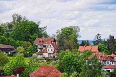 Üst Franconia Almanya Bamberg şehir merkezinin panoramik görünümü