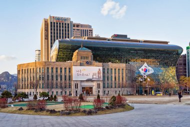 Şehir şehir Seul Plaza insanlara