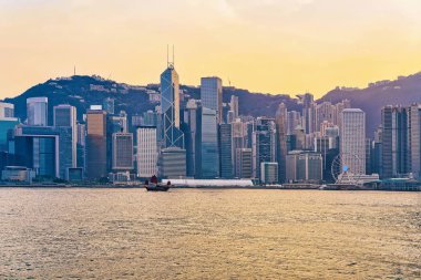 Victoria Harbor Hong Kong küçük önemsiz