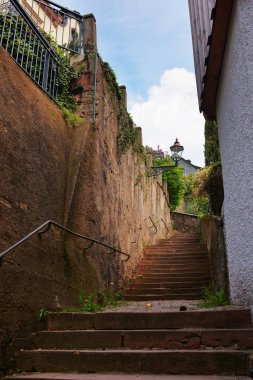 Merdiven Baden Baden Almanya'da dar sokak