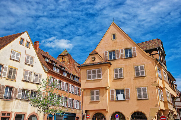 Colorful half-timbered houses in the old town in Colmar, Haut Rhin in Alsace, France.