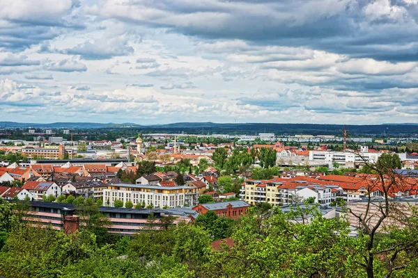 Panorámás kilátás nyílik Bamberg városközpont Oberfranken Németországban — Stock Fotó