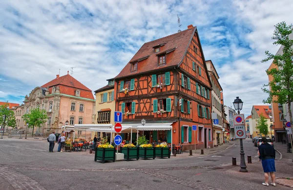 Το εστιατόριο Pfeffel στο Colmar στο Αλσατία στην Γαλλία — Φωτογραφία Αρχείου