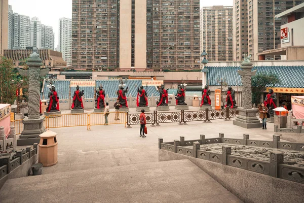 Wong Tai Sin Temple Kowloon Kong'da dini heykeller — Stok fotoğraf