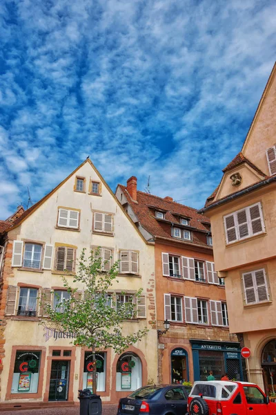 Rue des Marchands Street Colmar, Franciaország Elzász — Stock Fotó