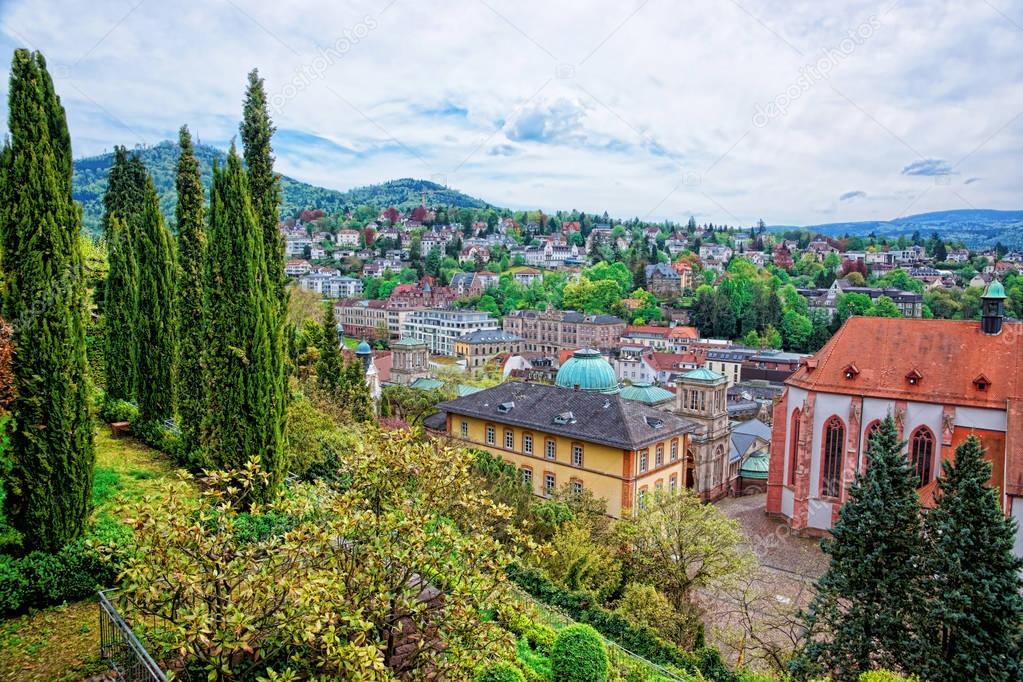 Panoramic view on Baden Baden in Germany