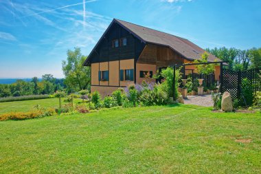 Swiss House in Yverdon at Jura Nord Vaudois Vaud Switzerland clipart