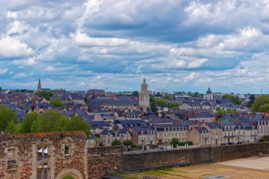 Trinite Church and old city of Angers in Loire Valley clipart