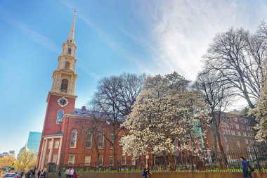 Park Street Church and Granary Burying Ground in Boston clipart