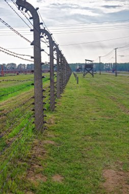 Auschwitz Birkenau toplama kampındaki gözetleme kulesi.