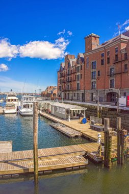 Customhouse blok ve Charles River feribot ile uzun Wharf
