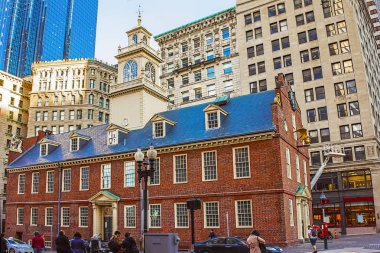 Eski Devlet House ve mali bölge Downtown Boston