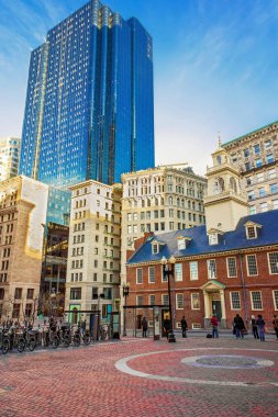 Downtown Boston ABD eski Devlet House ve finans bölgesinde