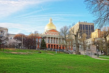 State Library of Massachusetts in Boston Common public park clipart