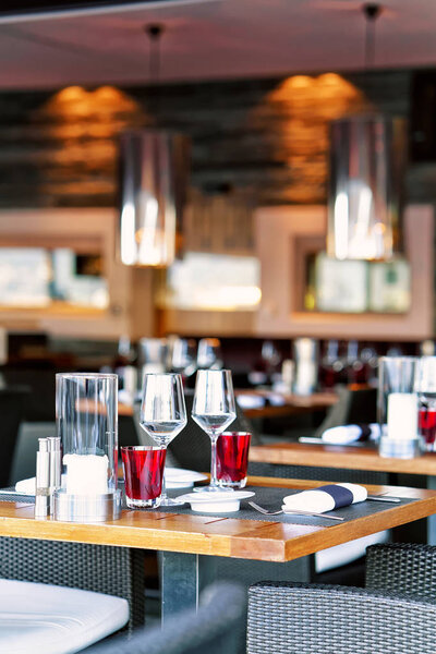 Typical restaurant terrace Swiss