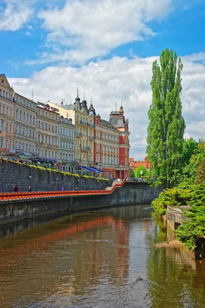 Tepla River and its Promenade Karlovy Vary Czech Republic — Stock Photo, Image