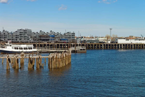 Puerto en Boston Wharf en Charles River — Foto de Stock