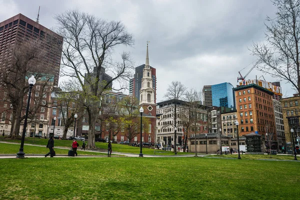 Park Street Church en Boston Parque público común de Estados Unidos —  Fotos de Stock