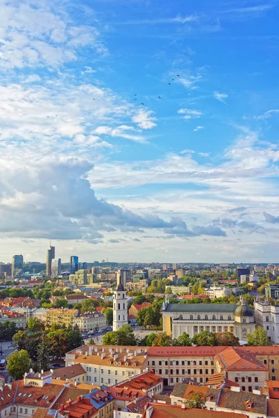 Rooftops a Piazza della Cattedrale e distretto finanziario a Vilnius — Foto Stock